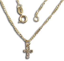 Tornozeleira folheada a ouro com strass